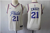 Youth 76ers 21 Joel Embiid Cream City Edition Nike Swingman Jersey,baseball caps,new era cap wholesale,wholesale hats